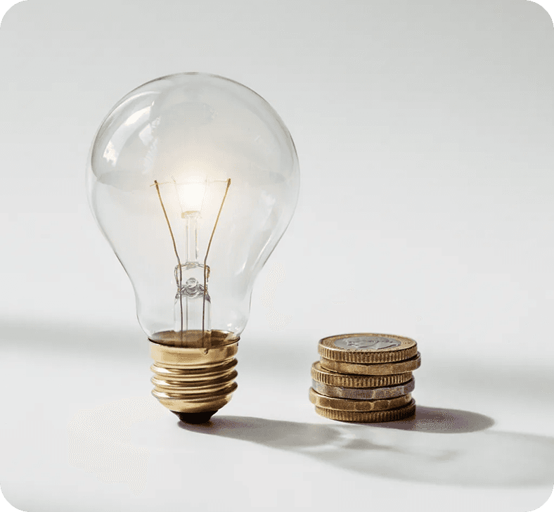 Bulb lighting up on a table with an empty socket next to it