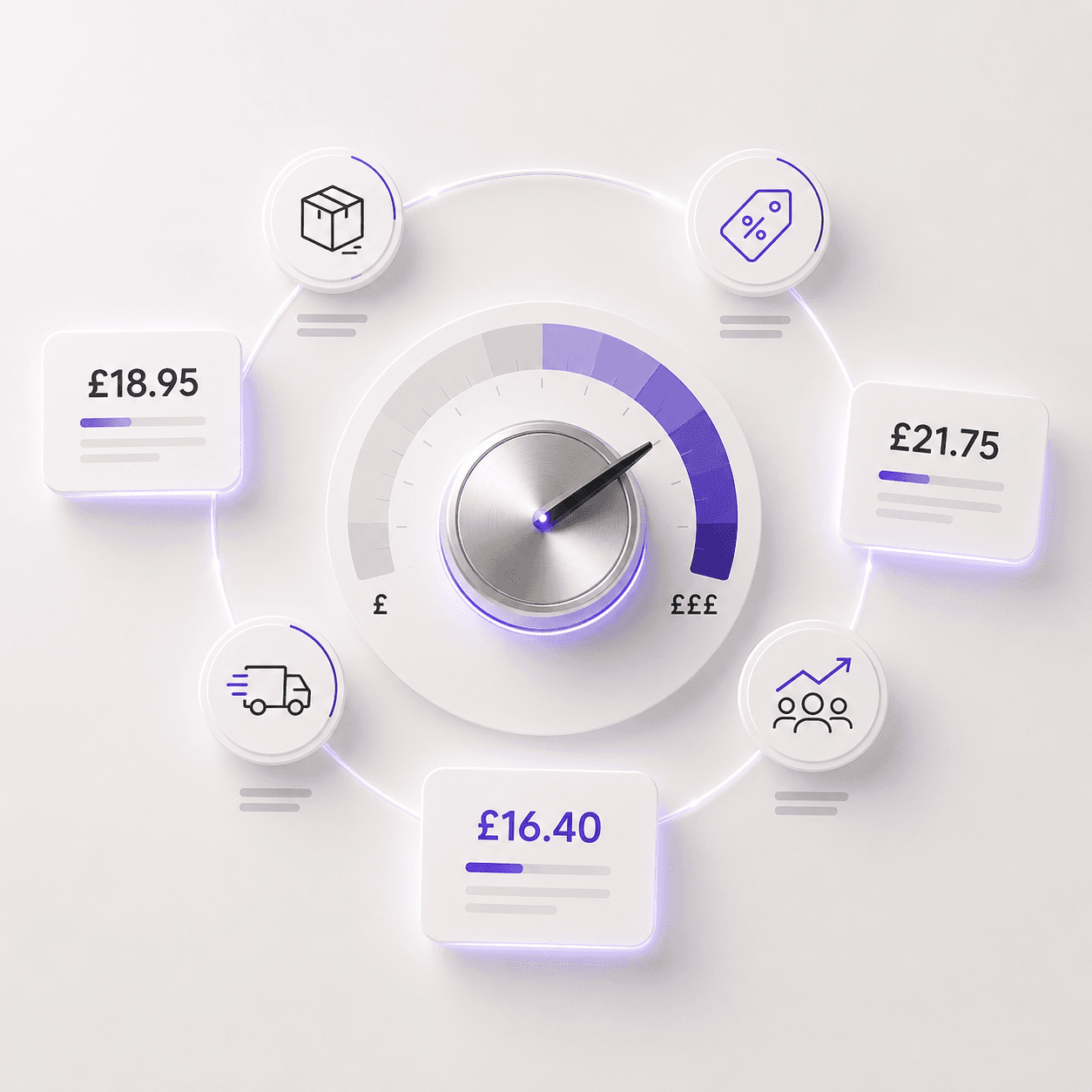 Price comparison dashboard showing different product prices and retailer factors.