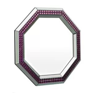 Octagonal Purple Glass Wall Mirror