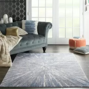 Nourison - Silky Textures SLY05 Blue Grey 119cm x 180cm Rectangle - Blue and Grey