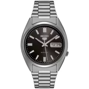 Seiko 5 Automatic Black Dial Silver Stainless Steel Mens Watch SNXS79K1