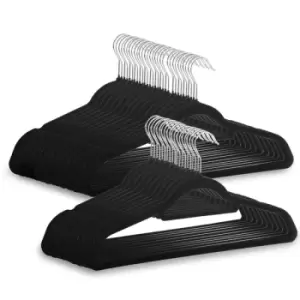 Velvet Coat Hangers Black - Pack of 50 M&amp;W