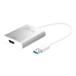 j5create JUA354 USB 3.0 to 4K HDM Display Adapter, Silver