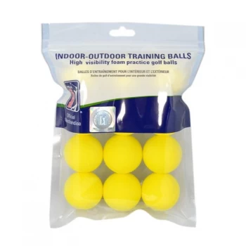 PGA Tour Tour 12 Pack of Foam Balls - Yellow