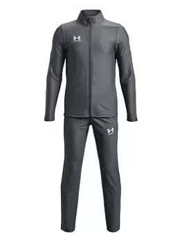 Boys, Under Armour Youth Challenger Tracksuit - Grey/White, Size M=9-10 Years