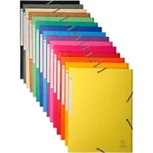 Exacompta Elasticated 3 Flap Folders A4, Assorted, 5 Packs of 10