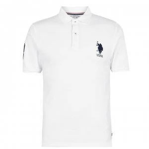 US Polo Assn Slim Fit Pique Polo Shirt - Bright White