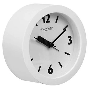 Round Alarm Clock Sweep Movement - White