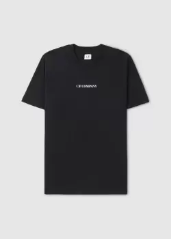C.P. Company Mens 30/1 Jersey Blurry Logo T-Shirt In Black