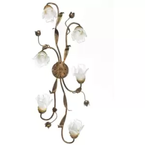 Onli Arianna 6 Light Flower Multi Arm Semi Flush Ceiling Lamp, Bronze