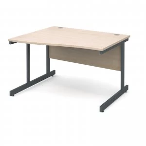 Contract 25 Left Hand Wave Desk 1200mm - Graphite Cantilever Frame ma