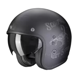 Scorpion Belfast Evo Pique Matt Black-Silver Jet Helmet M