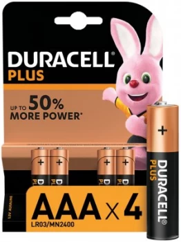 Duracell Plus Batteries AAA 4 Pack