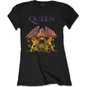 Queen - Gradient Crest Womens X-Large T-Shirt - Black