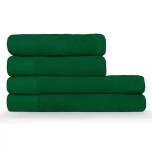 Textured Weave Towels Dark Green, Dark Green / Hand Towel (50x90cm)