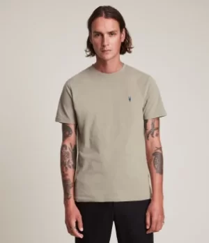AllSaints Mens Brace Contrast Crew T-Shirt, Grey, Size: XL