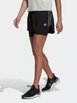 adidas Run Icons 3-Stripes Running Skort, Blue Size M Women
