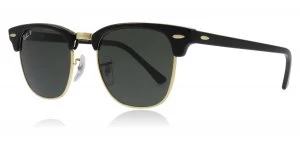 Ray-Ban 3016 Clubmaster Sunglasses Black 901/58 Polariserade Small 49mm