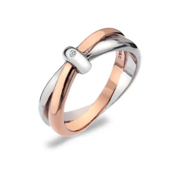 Hot Diamonds 18ct Rose Gold Vermeil Ring DR112 Size O Size: Size O