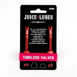 Juice Lubes Tubeless Valves, 65mm, Red - Red