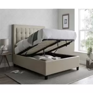 Bedmaster - Brandon Oatmeal Fabric Ottoman Bed Double