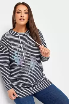 Stripe Anchor Print Sweatshirt