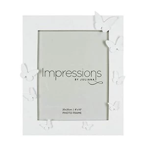 8" x 10" - Impressions White Resin Butterfly Photo Frame