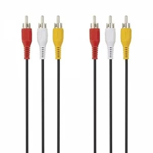 Belkin 3x RCA Male/ Male AV Composite Cable Nickel Plated in Black 2m