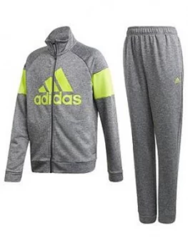 adidas Boys Tracksuit Badge Of Sport - Grey Heather, Size 9-10 Years