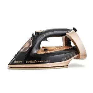 Tower T22021GLD Ceraglide 3100W Steam Iron - Black And Rose Gold