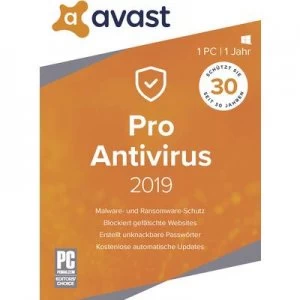 avast PRO Anti Virus 2019 Full version, 1 license Windows Antivirus