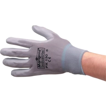 PX130 Palm-side Coated Grey Gloves - Size 8 - Marigold