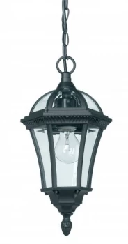 1 Light Outdoor Ceiling Lantern Pendant Light Black IP44, E27