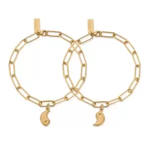 ChloBo Gold Plated Personalised We Go Together Link Chain Bracelet Set