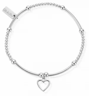ChloBo Sterling Silver Cute Mini Open Heart Bracelet SBCM007 Jewellery