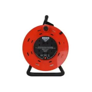 STATUS 4 Way Open Frame Cable Reel - Red - 25m - S25M13ACR2