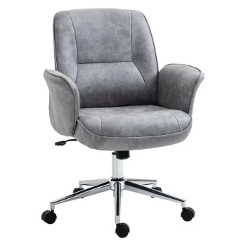 Vinsetto Mid-Back Swivel Office Chair - Light Grey