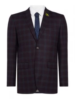 Ted Baker Mens Nevos Tight Lines Check Jacket Berry