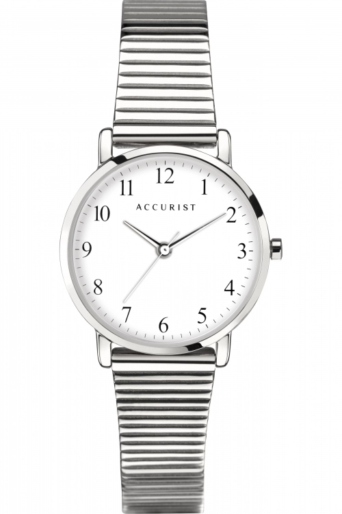 Accurist White And Silver Watch - 8368