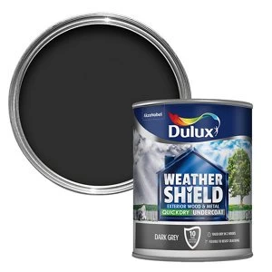 Dulux Weathershield Exterior Quick Dry Dark Grey Undercoat 750ml