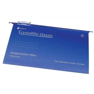 Rexel Crystalfile Classic Foolscap Suspension File 15mm Blue - 1 x Pack of 50 Suspension Files