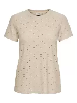 ONLY Detailed Short Sleeved Top Women Grey