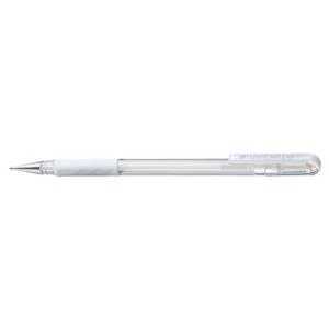 Original Pentel Hybrid Gel Grip Pen 0.8mm Tip 0.4mm Line White Ref K118L LW Pack of 12