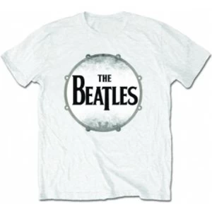 The Beatles Drumskin White T Shirt: X Large