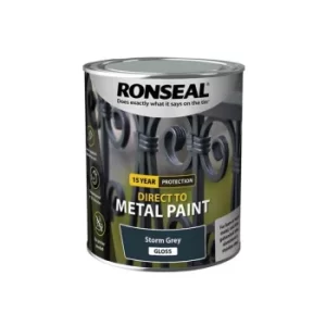 Ronseal Direct to Metal Paint Storm Grey Gloss 750ml