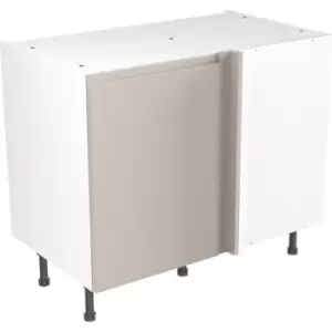 Kitchen Kit Flatpack J-Pull Kitchen Cabinet Base Blind Corner Unit Super Gloss 1000mm in Light Grey MFC