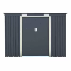 Rowlinson Trentvale Metal Pent Shed 8ft x 4ft, Light Grey