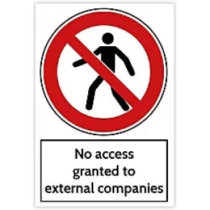 Trodat Health and Safety Sign No access granted to external employees Aluminium 20 x 30 cm