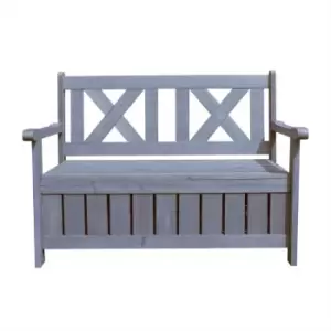 Jack Stonehouse Seated Outdoor Wooden Storage Bench - Grey
