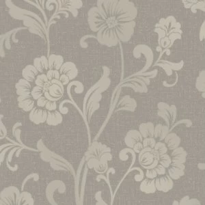 Fine Decor Fine Decor Quartz Floral Wallpaper - Pewter